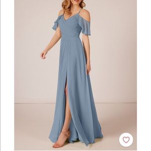 Azazie Dakota Bridesmaid Dress in Dusty Blue size 12